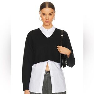 All Saints Donna Jumper Sweater 100% Merino Wool Black Size Small